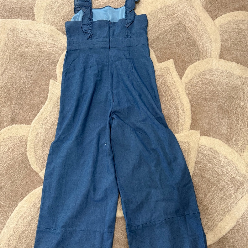 Blue Ruffled Jumpsuit - Picture 3 of 5